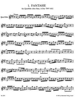 Twelve Fantasias For Flute Without Bass, Twelve Fantasias for Flute without Bass TWV 40:1-12  - Georg Philipp Telemann