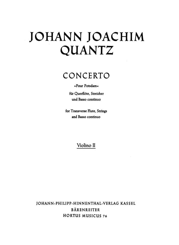 Concerto Pour Potsdam, Flötenkonzert (Violin 2 part) - Johann Joachim Quantz | Suono Flauti