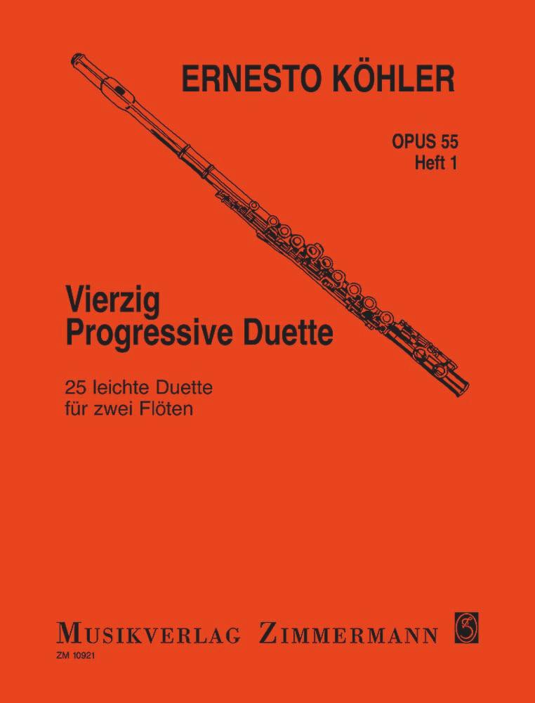 Vierzig Progressive Duette Op. 55 Heft 1, 25 leichte Duette - 25 easy duets - Ernesto Köhler | Suono Flauti