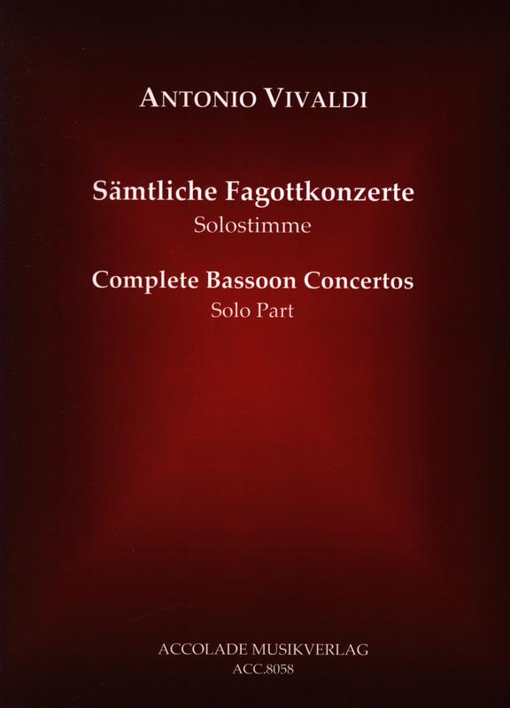 Sämtliche Fagottkonzerte Solostimme - Antonio Vivaldi | Suono Flauti