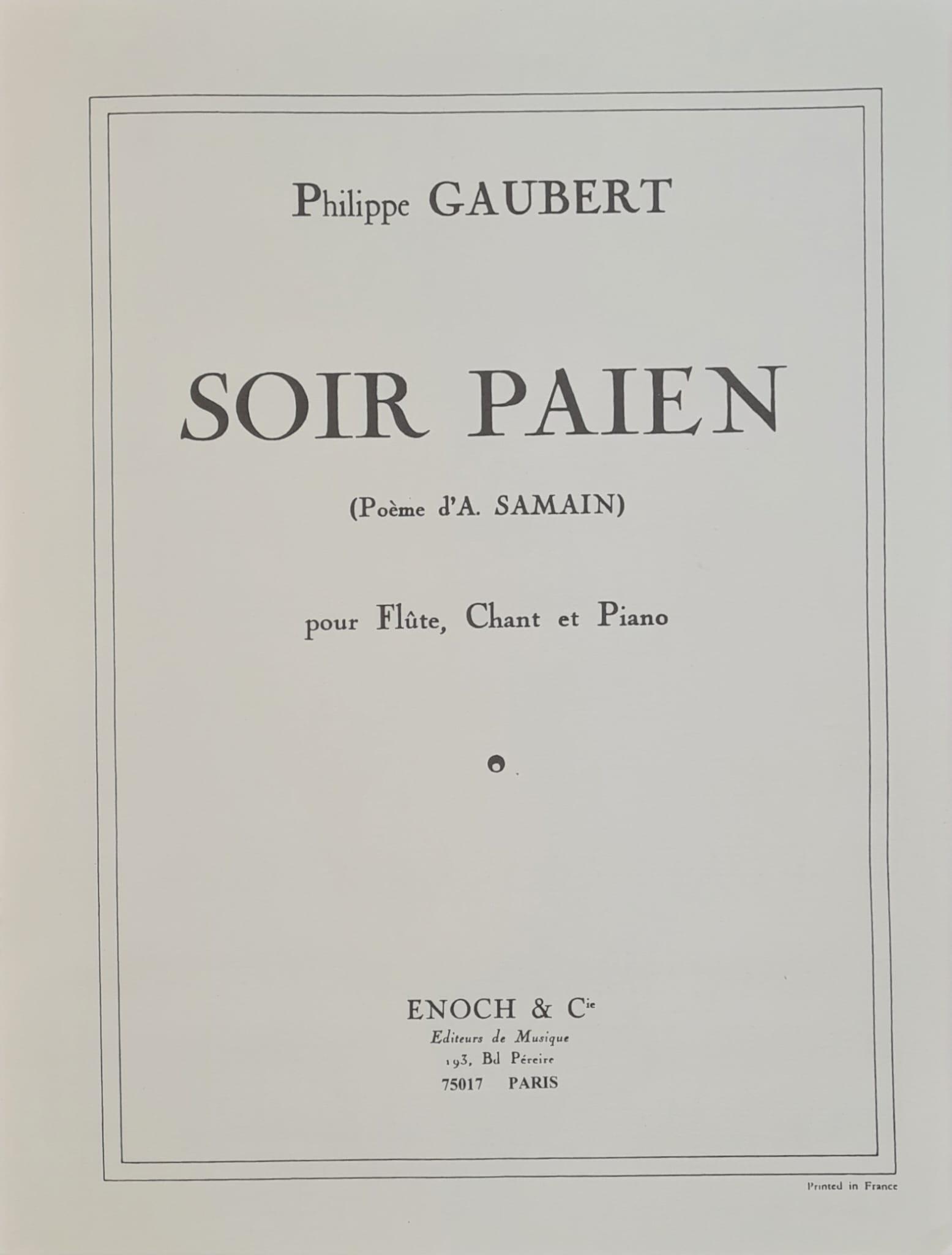 Soir païen, poème d'Albert Samain, Philippe GAUBERT | Suono Flauti