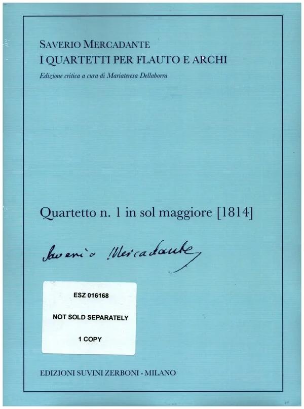 Quartetto n. 1 in sol maggiore (1814) - Saverio Mercadante | Suono Flauti