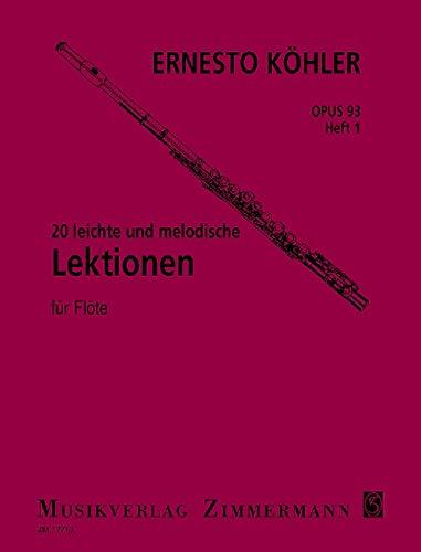 20 keichte und melodische Lektionen Opus 93 Heft 1 - E. Kohler | Suono Flauti