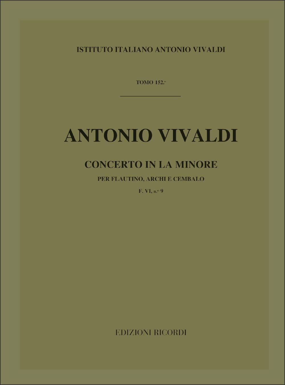 Concerto Per Ottavino ('Flautino'), Archi e BC: , in La Min Rv 445 F.Vi-9 - Tomo 152 - Antonio Vivaldi | Suono Flauti