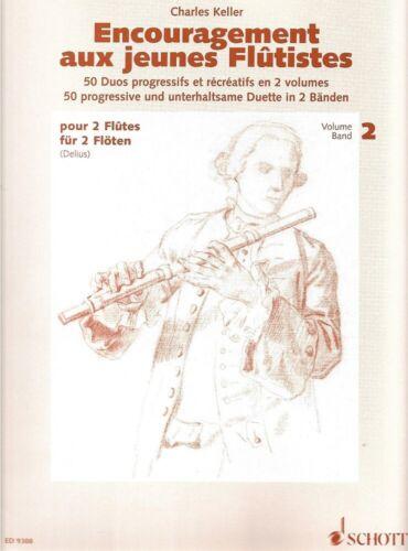 Encouragement Aux Jeunes Flûtistes, 50 Duos progressifs et récréatifs Vol.2 - Charles Keller | Suono Flauti