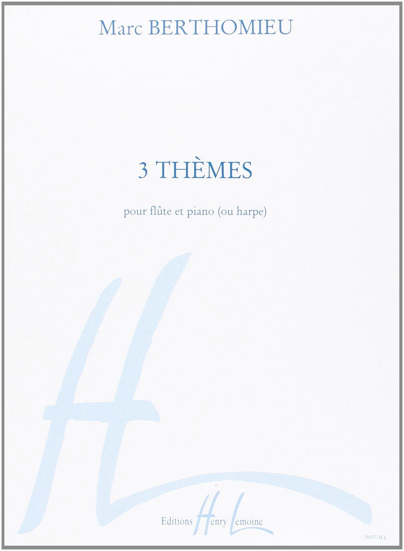 3 Thêmes pour Flûte et Harpe - Marc Berthomieu | Suono Flauti