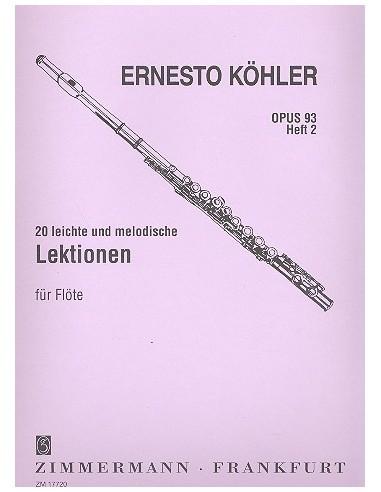 20 leichte und melodische Lektionen Op.93 Heft 2 - E. Kohler | Suono Flauti